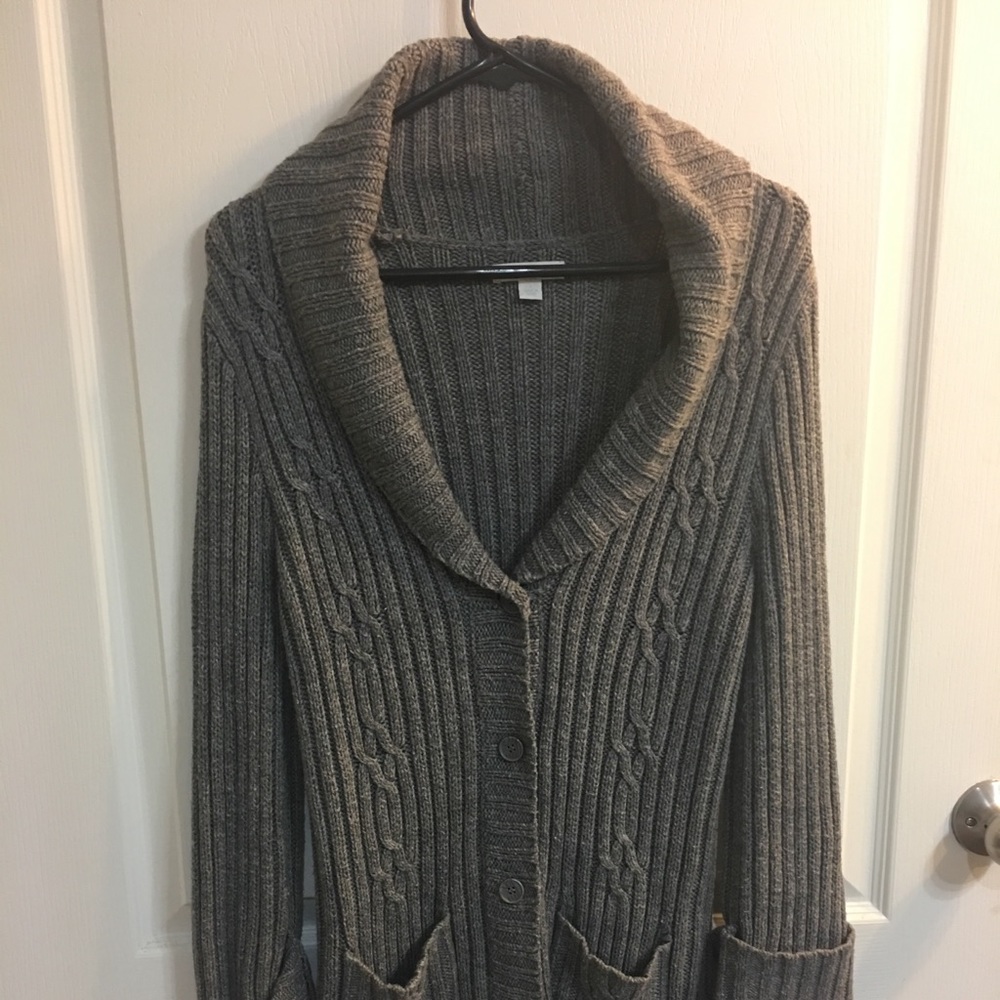 New York and company women’s gray cardigan sz S